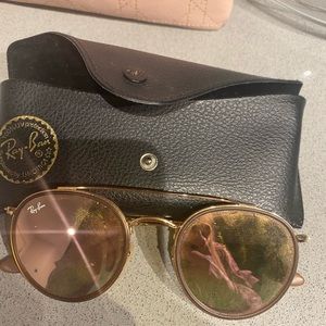 RayBan double bridge round sunglasses - Pink